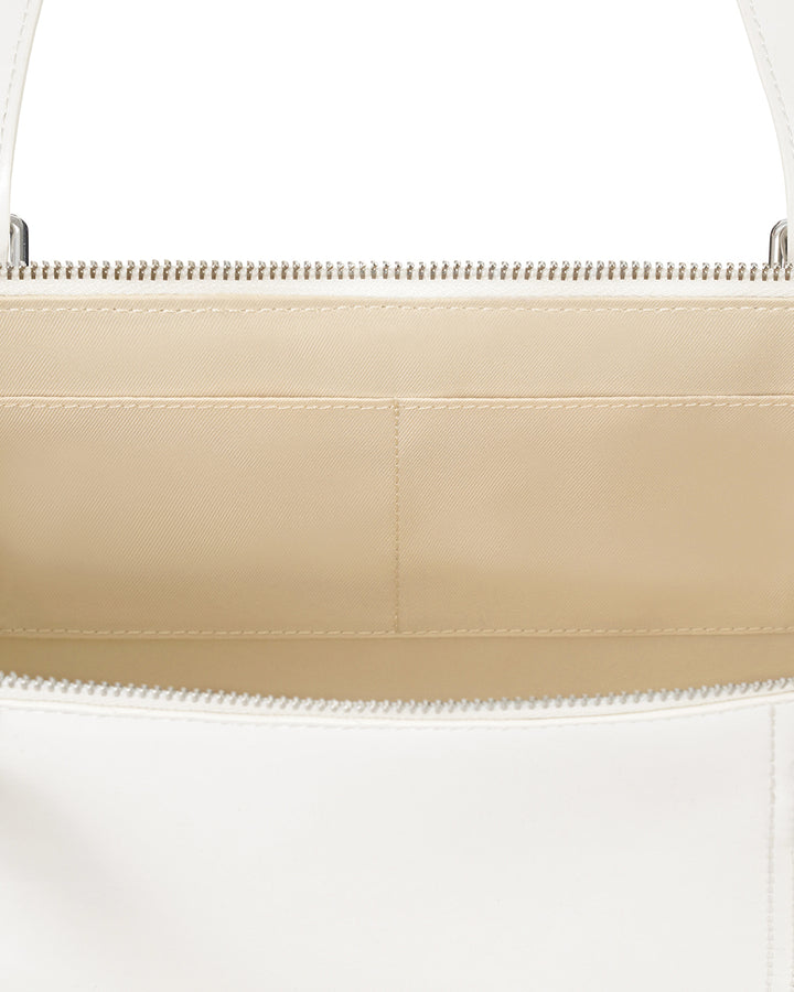 Stand Oil Boat Bag — Glossy Shoulder Crossbody — White