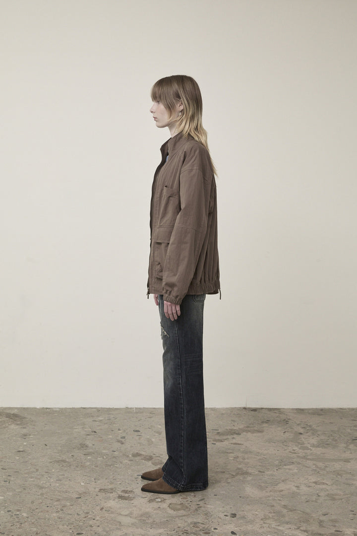 Matin Kim Utility Bomber Jumper in Khaki — Brown