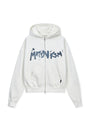 Matin Kim Graffiti Logo Zip Hoodie — White