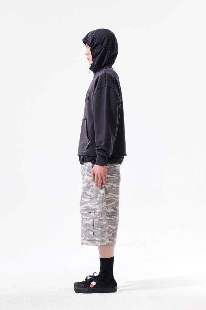 Matin Kim Raw Cut Applique Sweatshirt — Charcoal