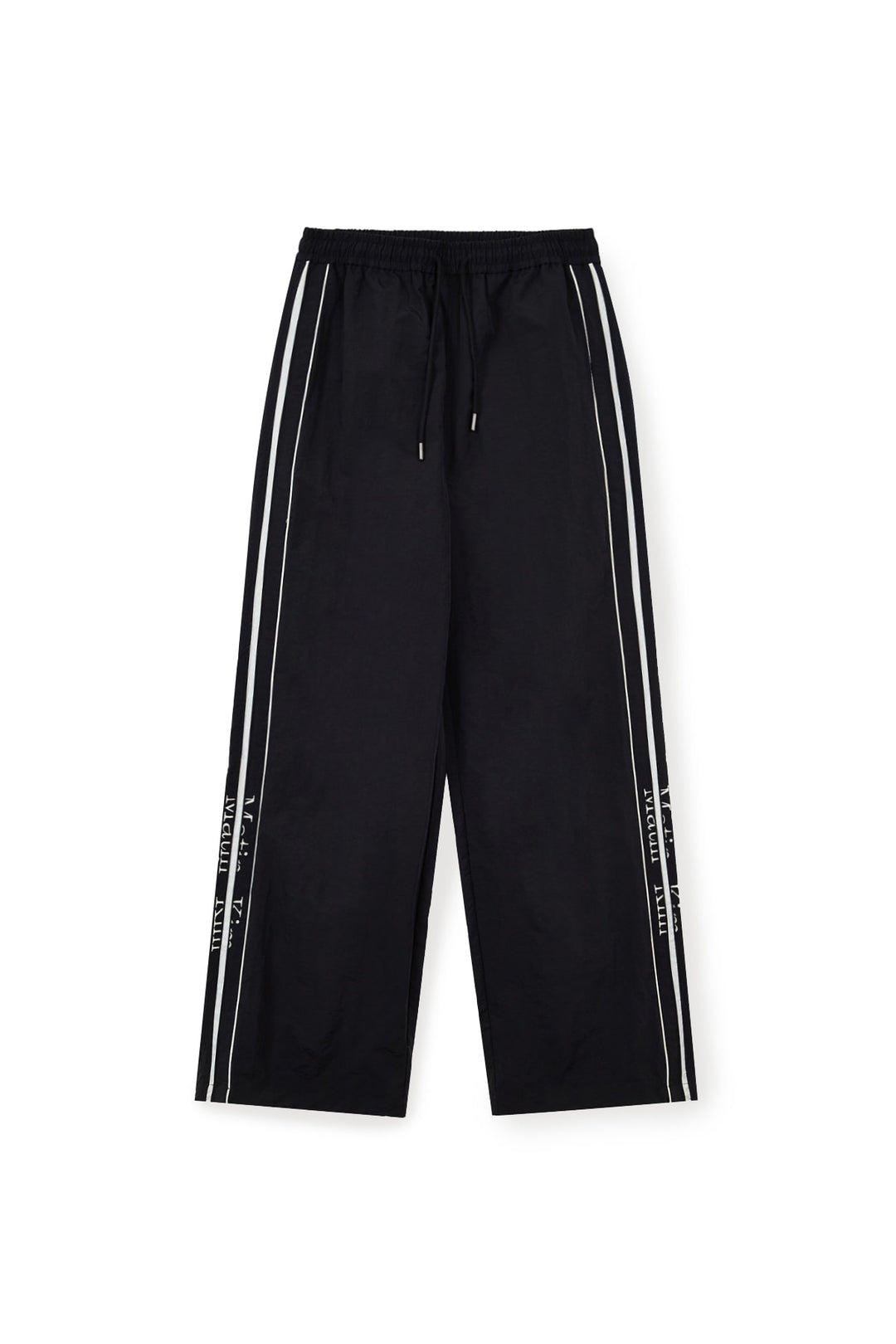 Matin Kim Side Logo Wide Track Pants — Black