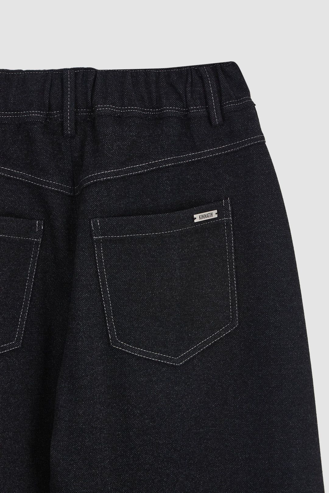 KIMMATIN Blended Wool Curved Banding Pants — Black