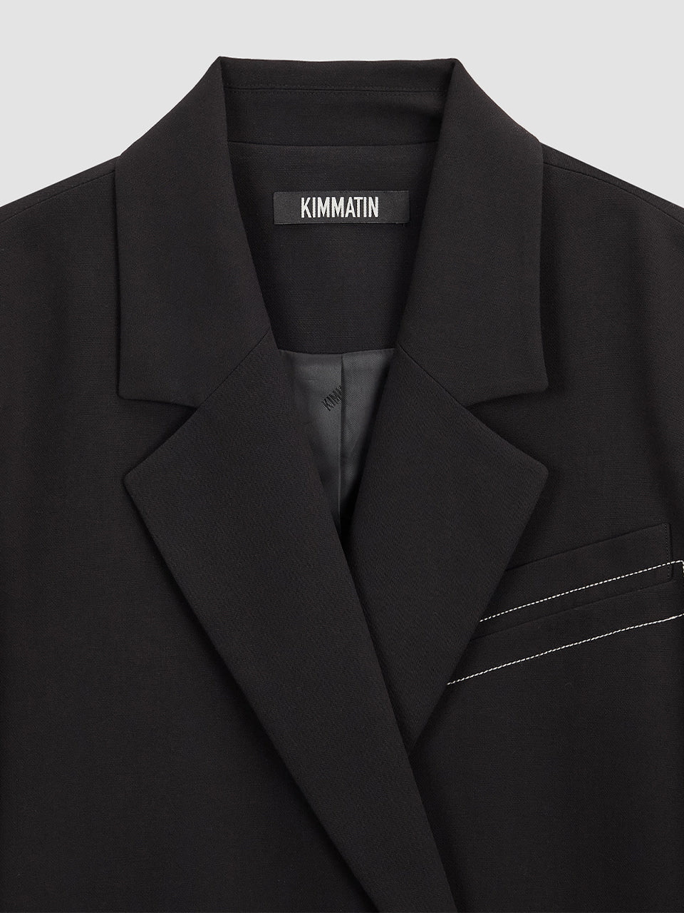 KIMMATIN Oversize Low Edge Crop Jacket — Black