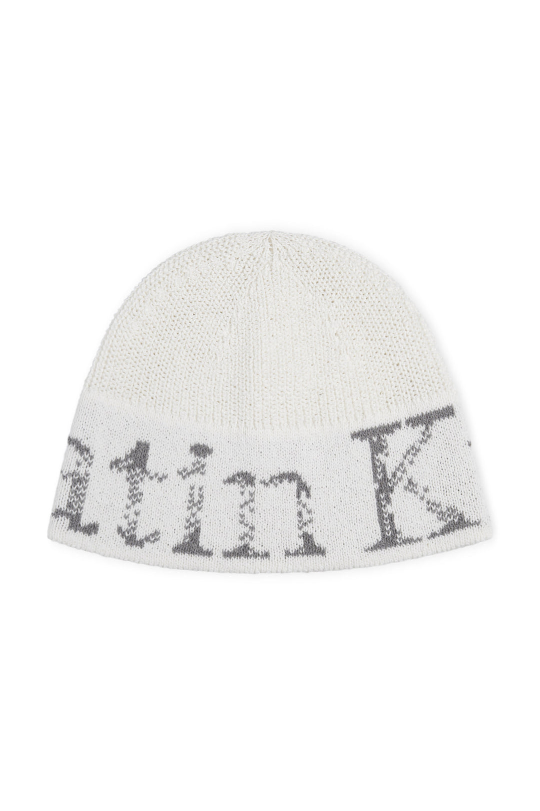 Matin Kim Cracked Logo Light Bucket Beanie — Ivory