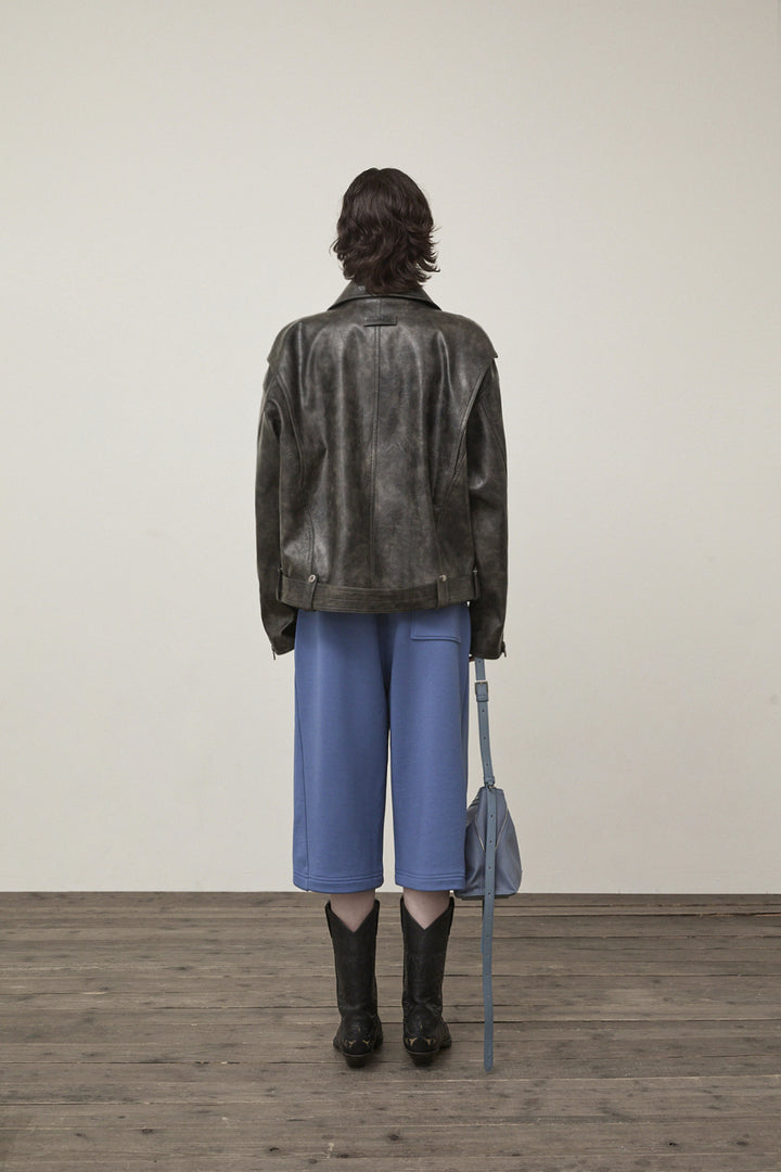 Matin Kim Faux Leather Belted Rider Jumper — Charcoal