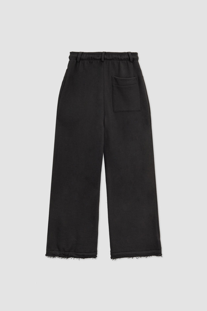 KIMMATIN Pocket Rivet Loose Fit Sweat Pants — Black