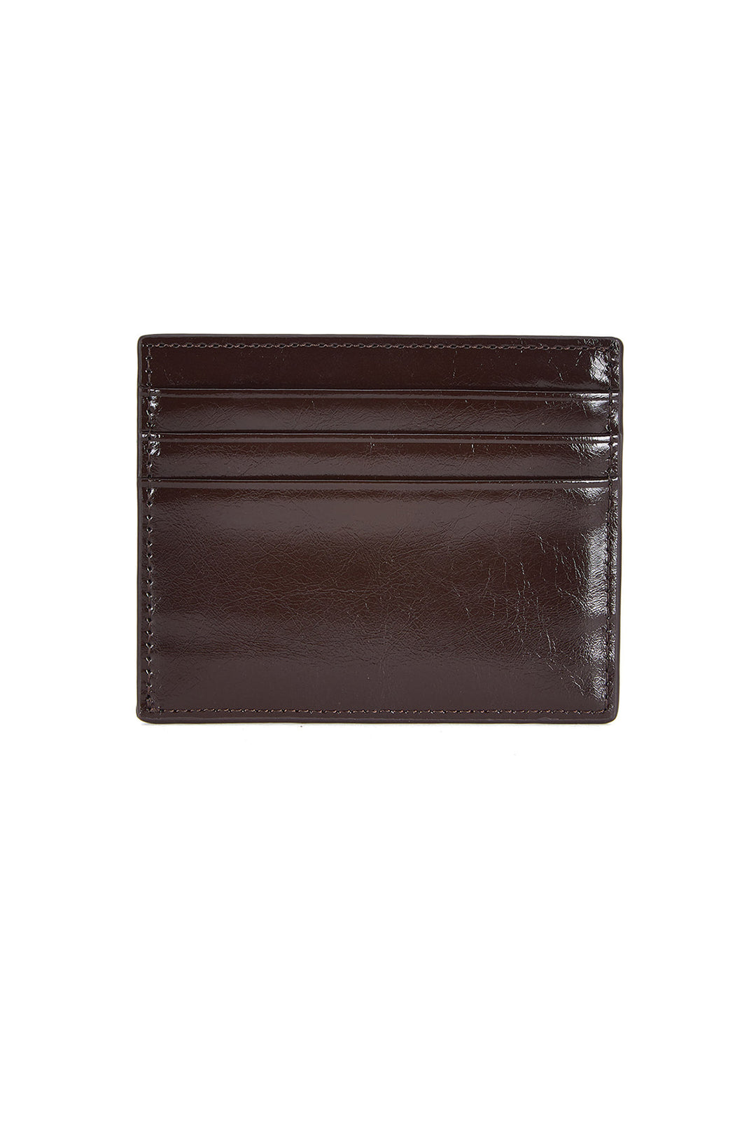 Matin Kim Steel Logo Card Wallet — Brown