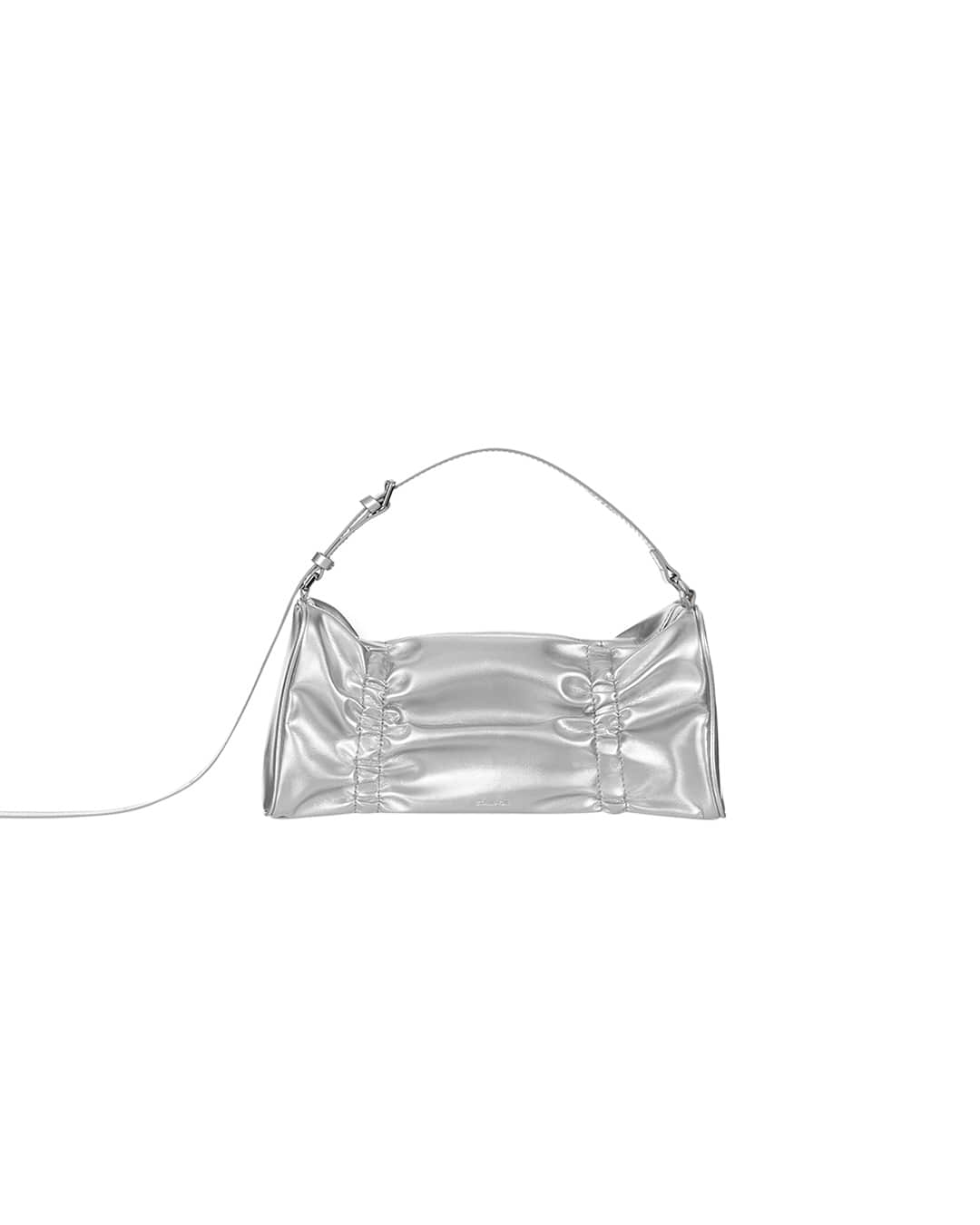 Stand Oil Pleats Bag — Wrinkled Tote — Silver