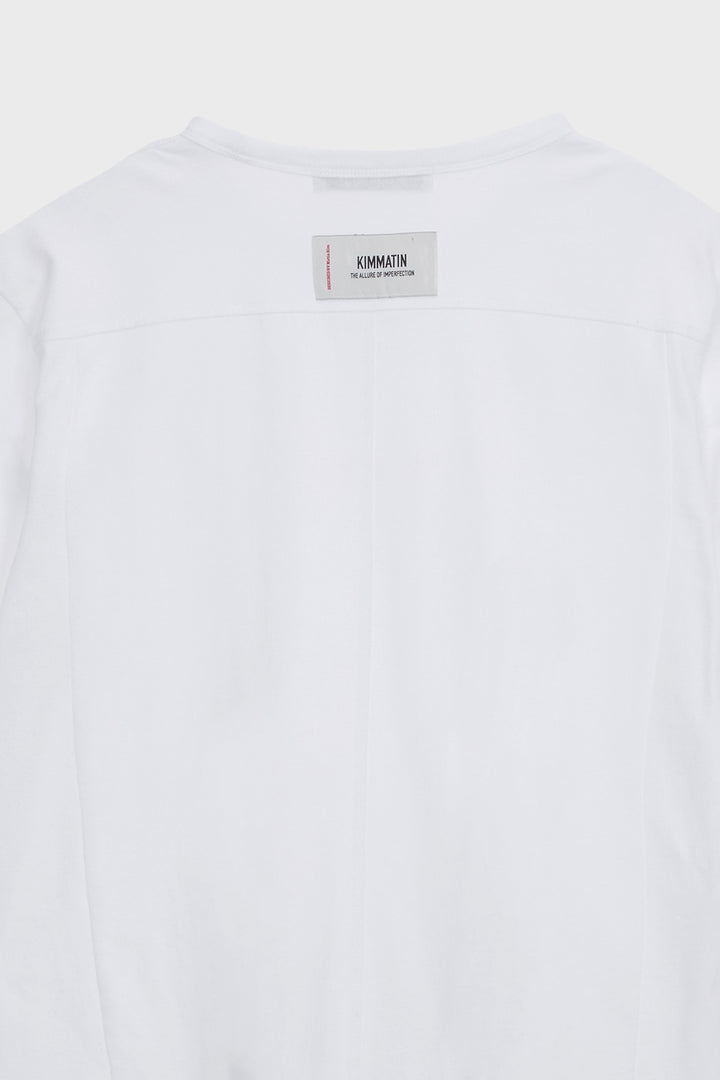 KIMMATIN Shoulder Hole Half Sleeve Top — White