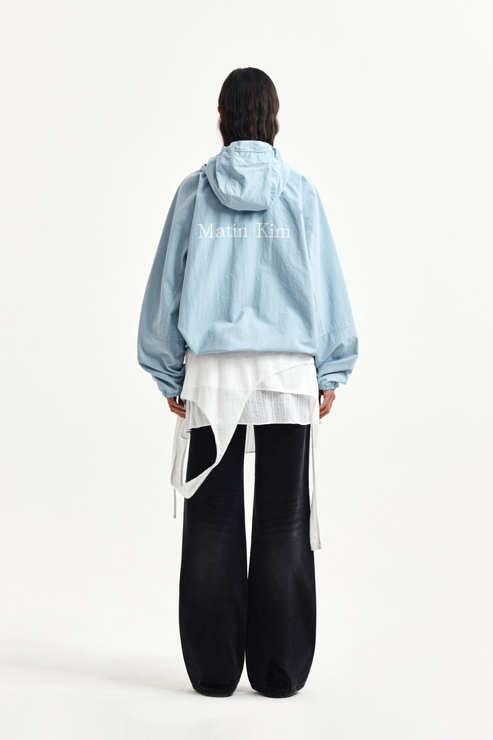 Matin Kim Back Pocket Patch Destroyed Denim — Black