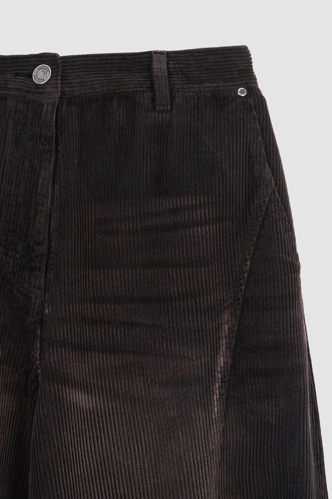 KIMMATIN Washed Corduroy Volume Pants — Brown