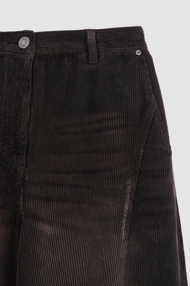 KIMMATIN Washed Corduroy Volume Pants — Brown