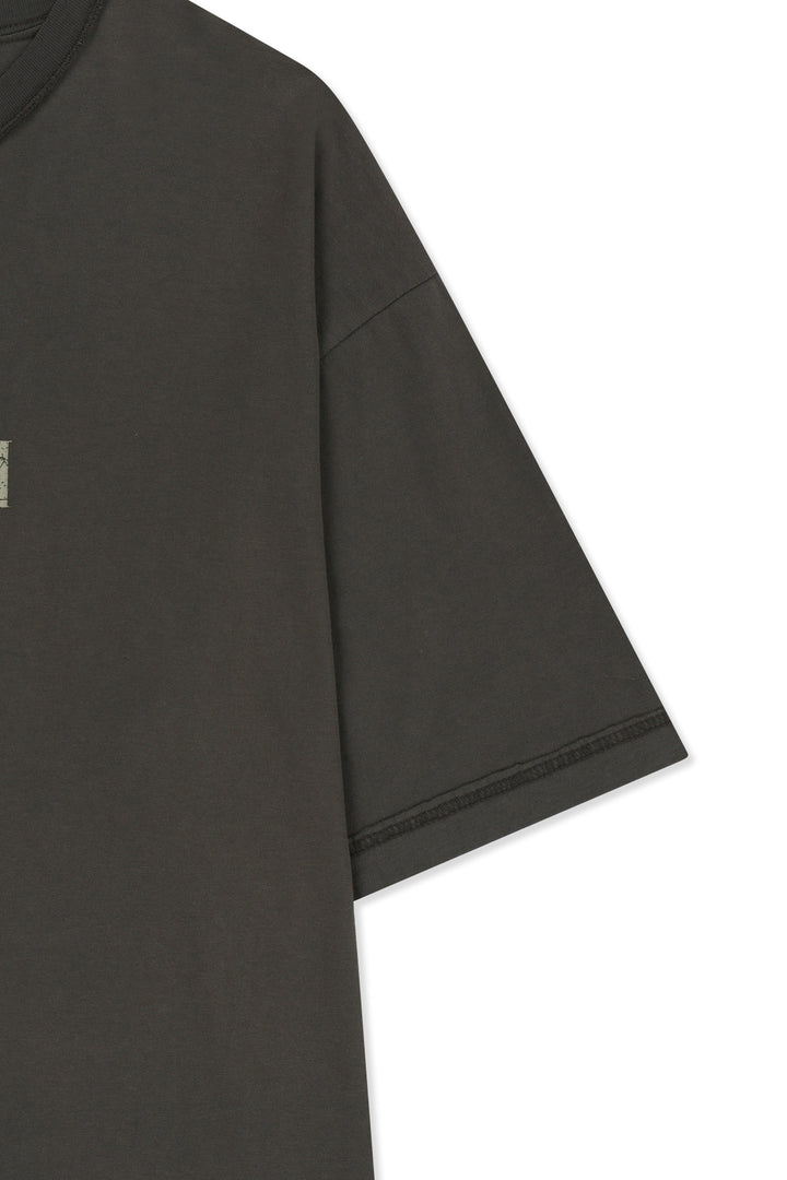 Matin Kim Vintage Lettering Graffiti Top — Charcoal