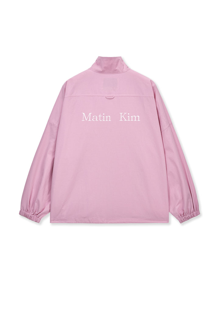 Matin Kim Back Logo High Neck Jumper — Pink