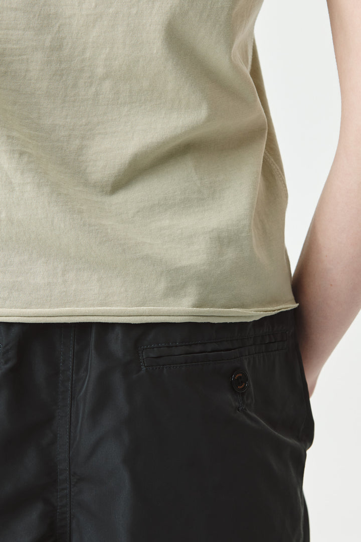 KIMMATIN Back Slit Slim Top in Light — Khaki