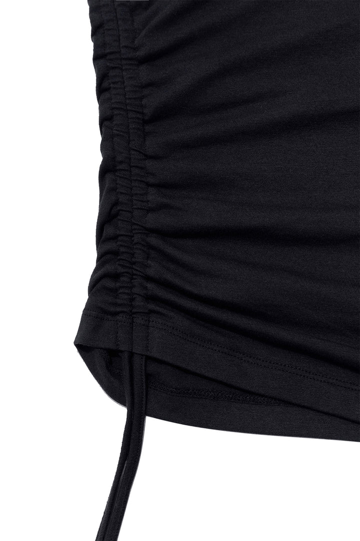 Matin Kim String Off-Shoulder Slim Top — Charcoal