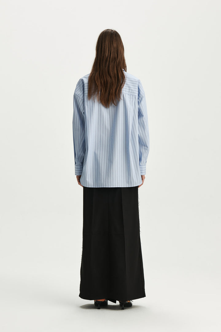 KIMMATIN Two Way Silhouette Shirt — Blue