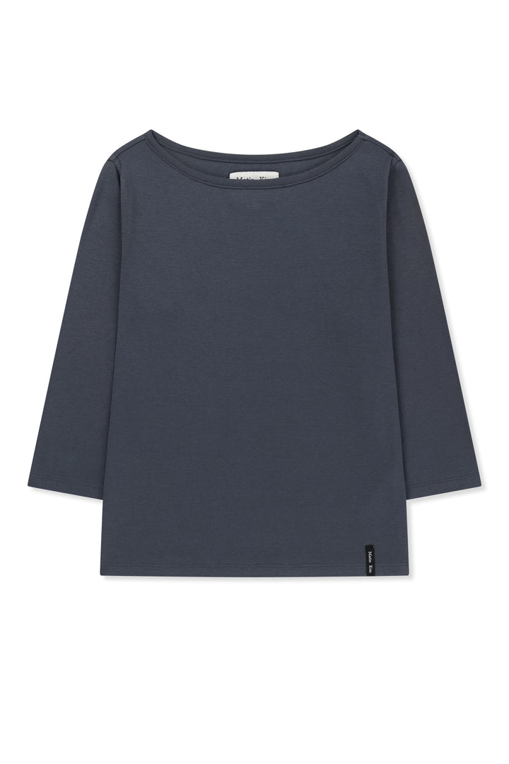 Matin Kim 3/4 Sleeve Layered Tank Top in Smoke — Blue