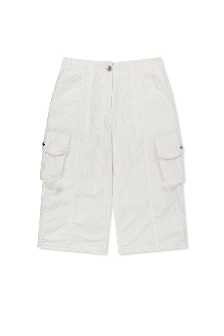 Matin Kim Crinkle Capri Pants — White