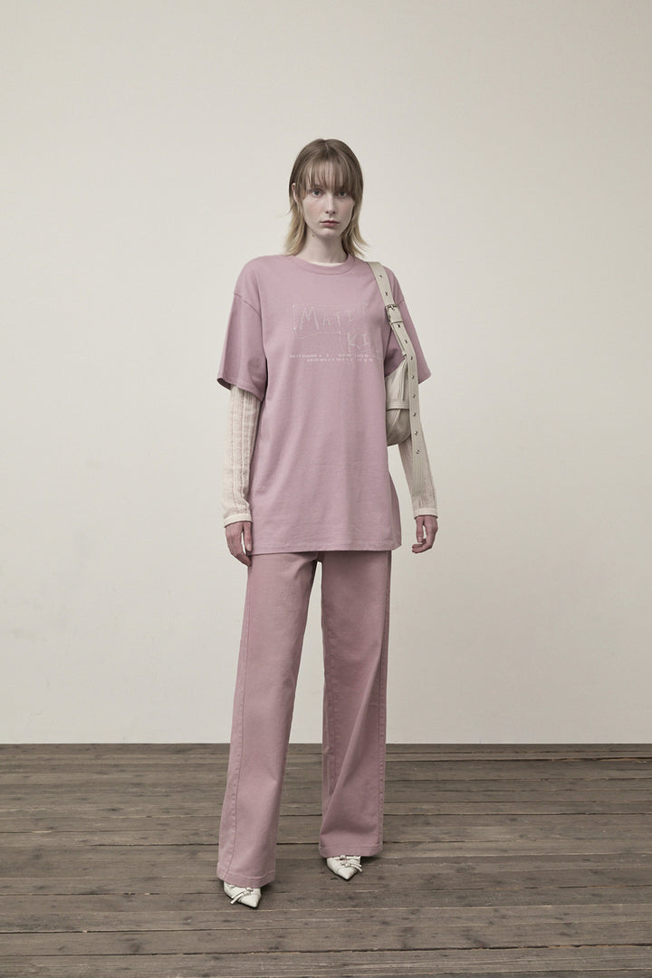 Matin Kim Doodle Logo Graphic Top Lilac