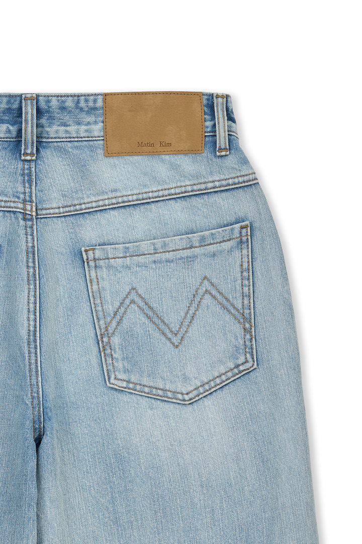 Matin Kim Panel Semi Wide Denim — Light Blue