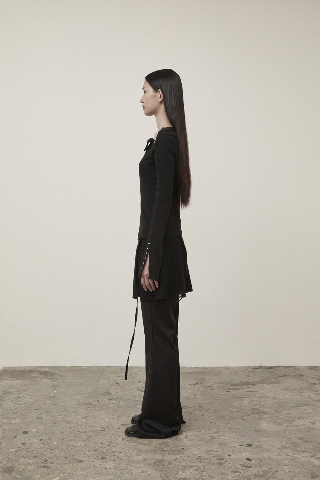 Matin Kim Snap Detail Slim Top — Black