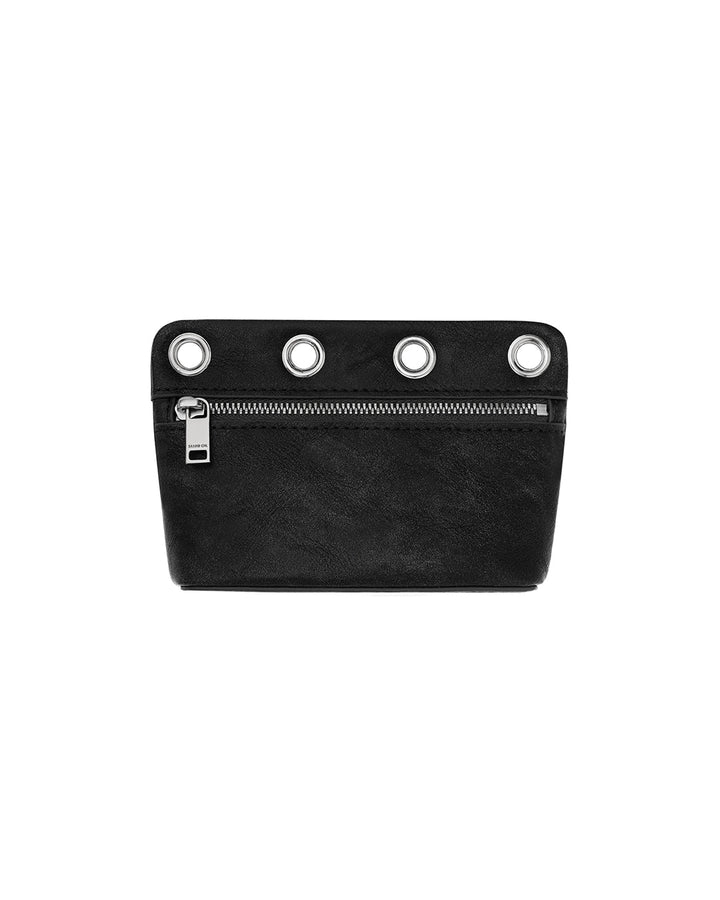 Stand Oil Loop Eyelet Pouch — Square Keychain Bag — Dark Gray