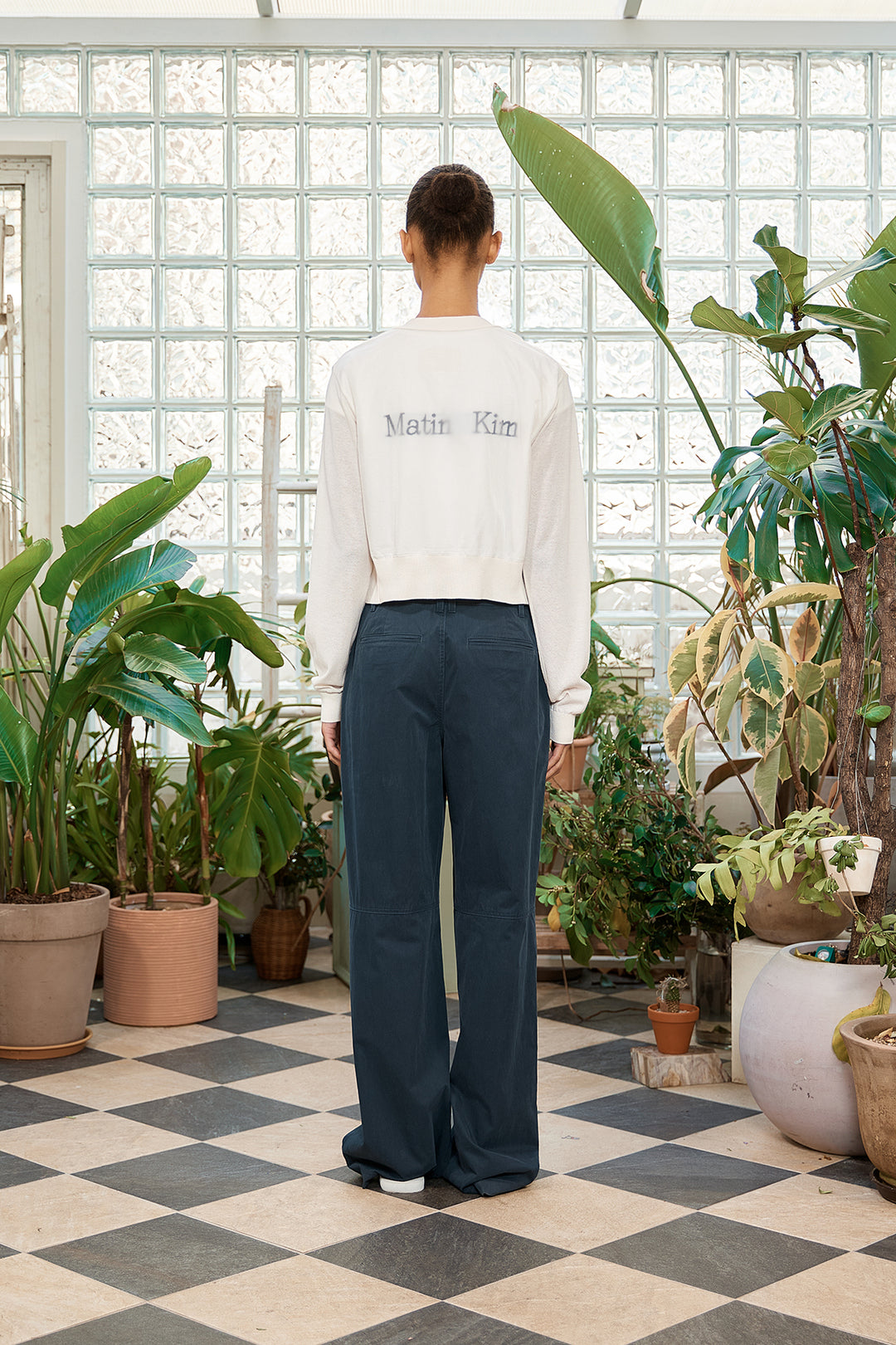 Matin Kim Snap Pocket Point Fatigue Pants — Navy blue