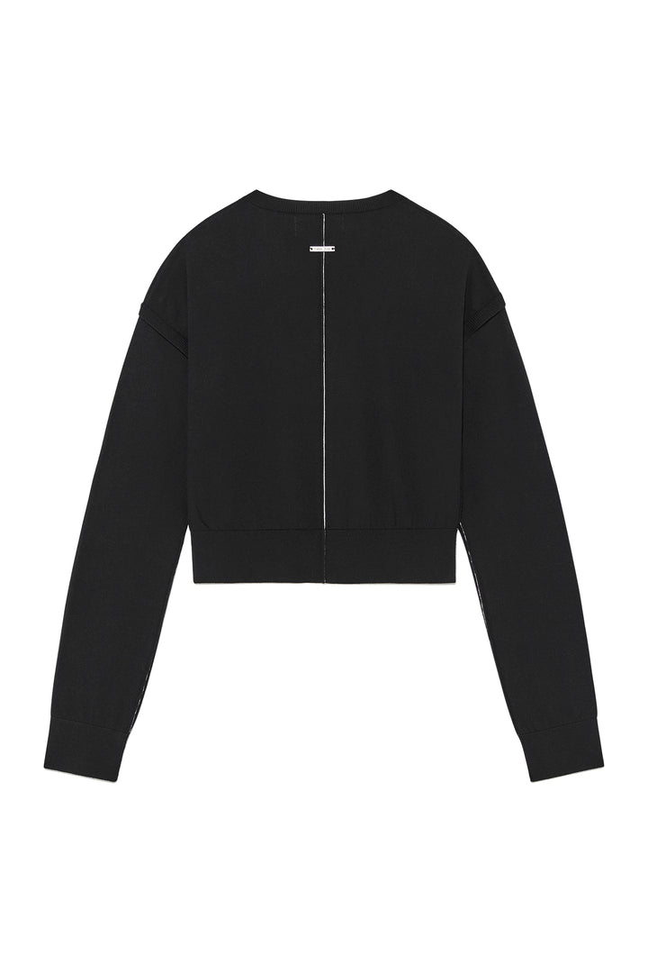 Matin Kim Slit Detail Button Cardigan — Black