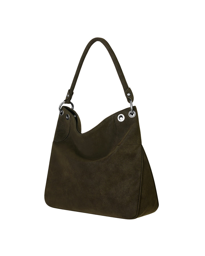 Stand Oil Lua Bag — Nubuck Crossbody — Khaki Brown