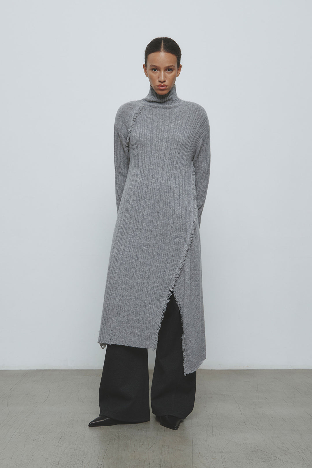 KIMMATIN Draw String Long Down Jumper — Black