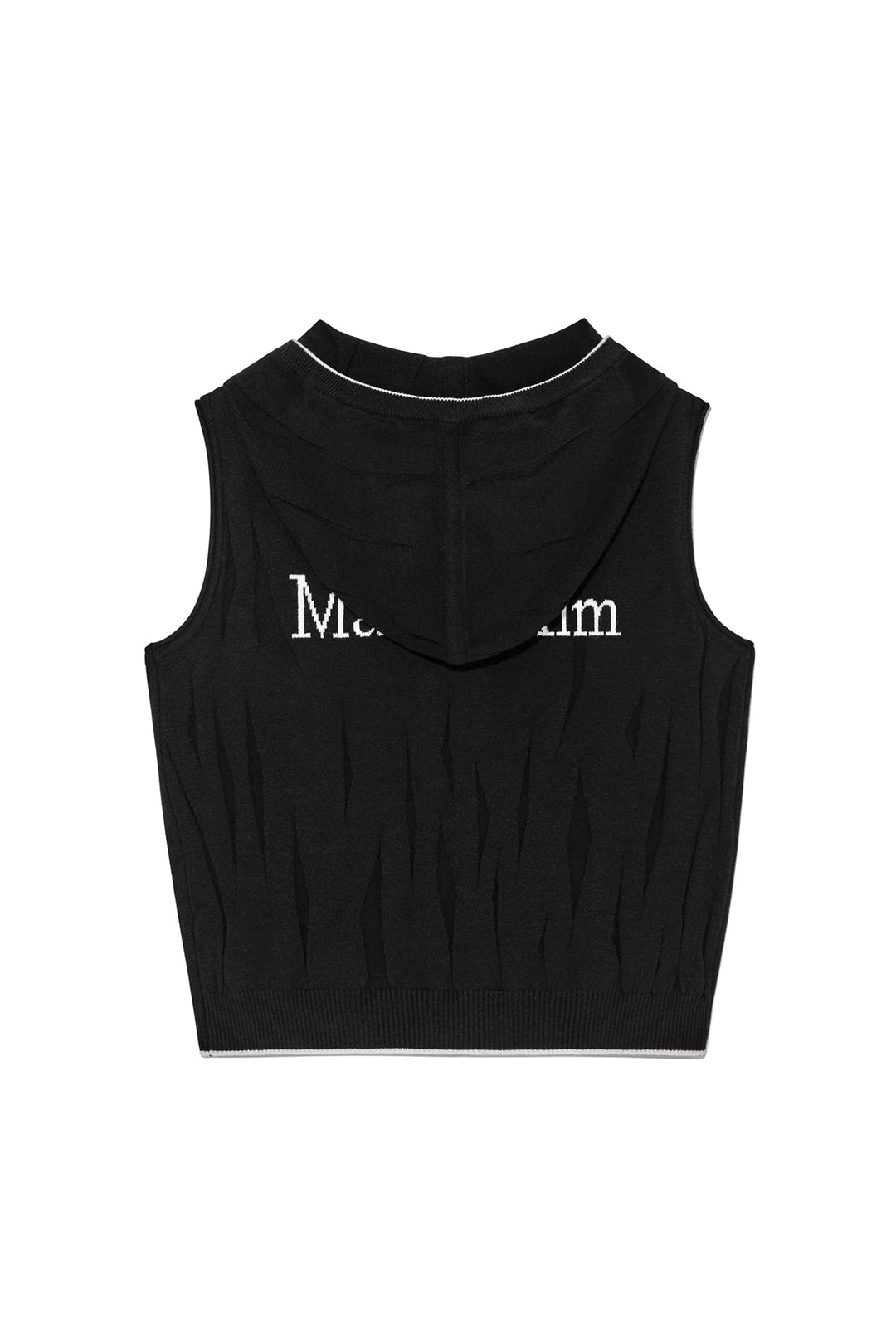 Matin Kim Wrinkle Hoody Button Knit Vest — Black