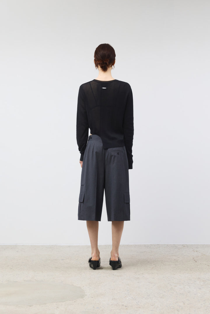 KIMMATIN Cargo Detail Bermuda Shorts — Charcoal