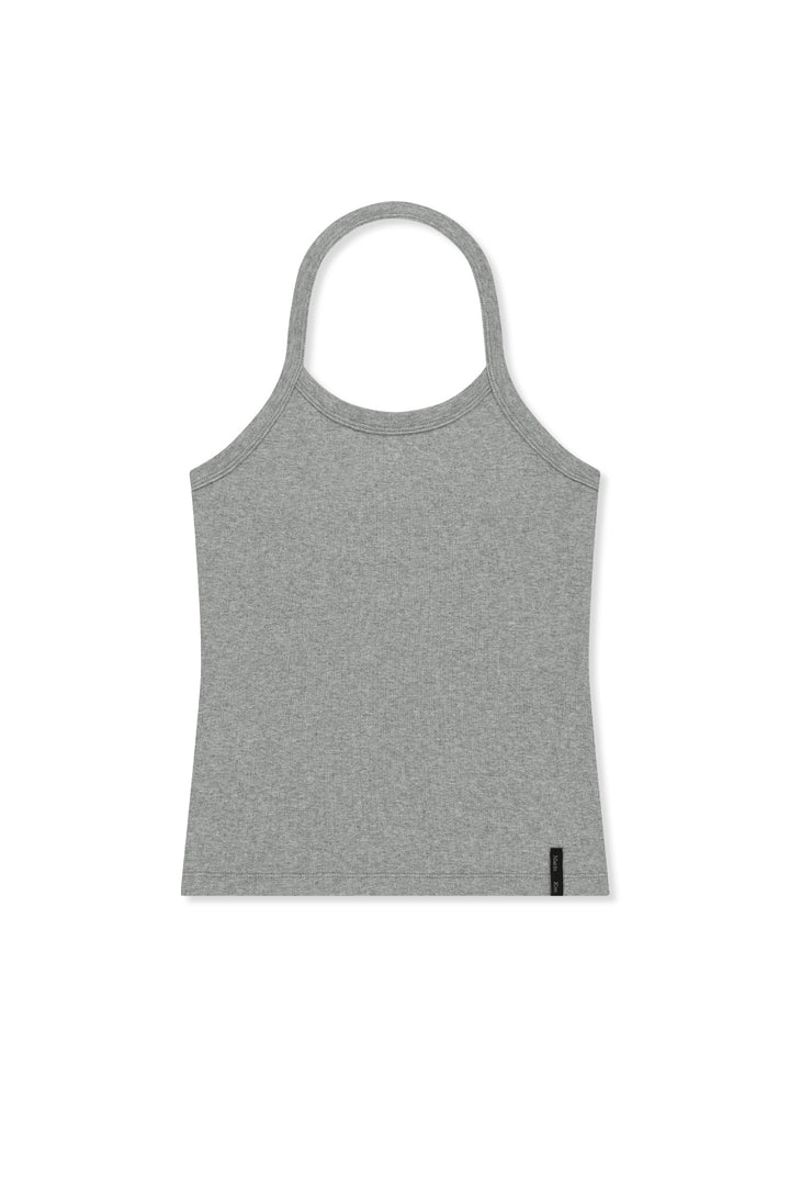 Matin Kim Label Detail Halter Tank — Gray