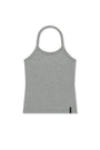 Matin Kim Label Detail Halter Tank — Gray