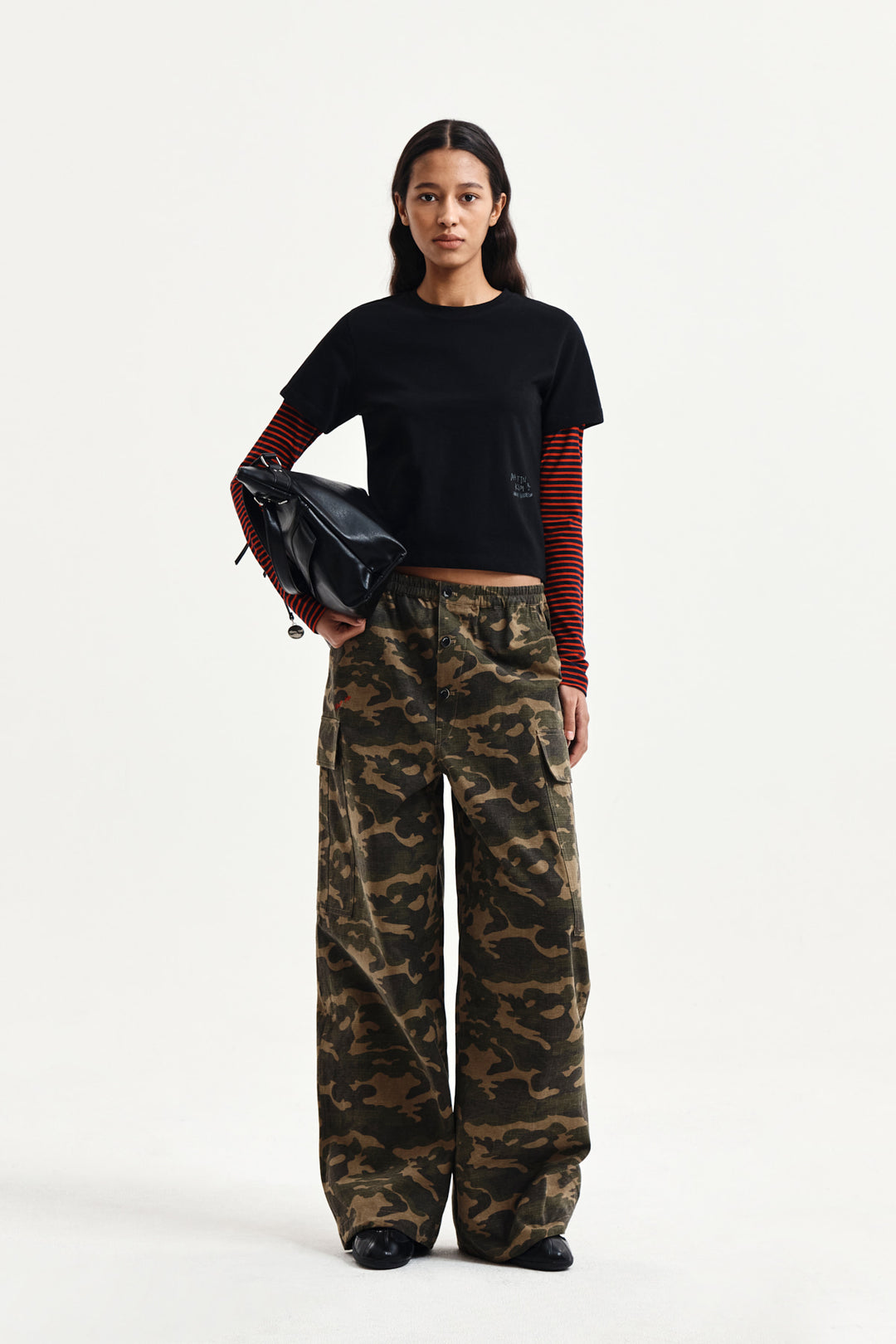 Matin Kim Drawstring Hem Cargo Pants — Khaki