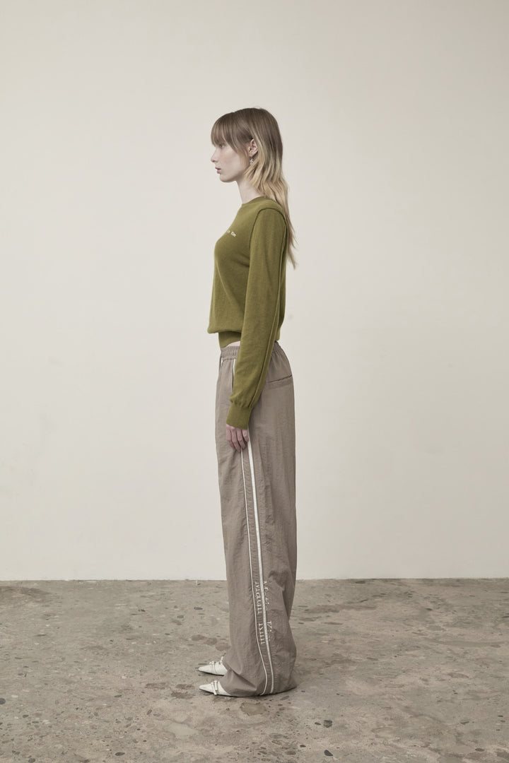 Matin Kim Cashmere Blended Round Knit — Olive