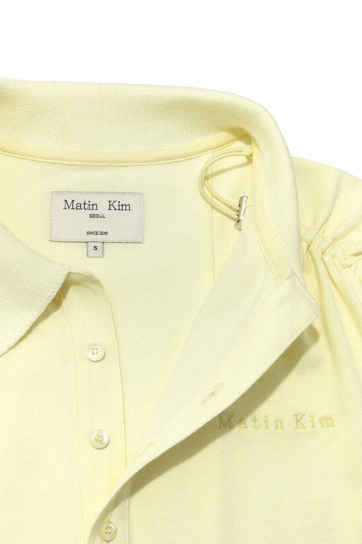 Matin Kim Two Way String Point Pique Top — Yellow
