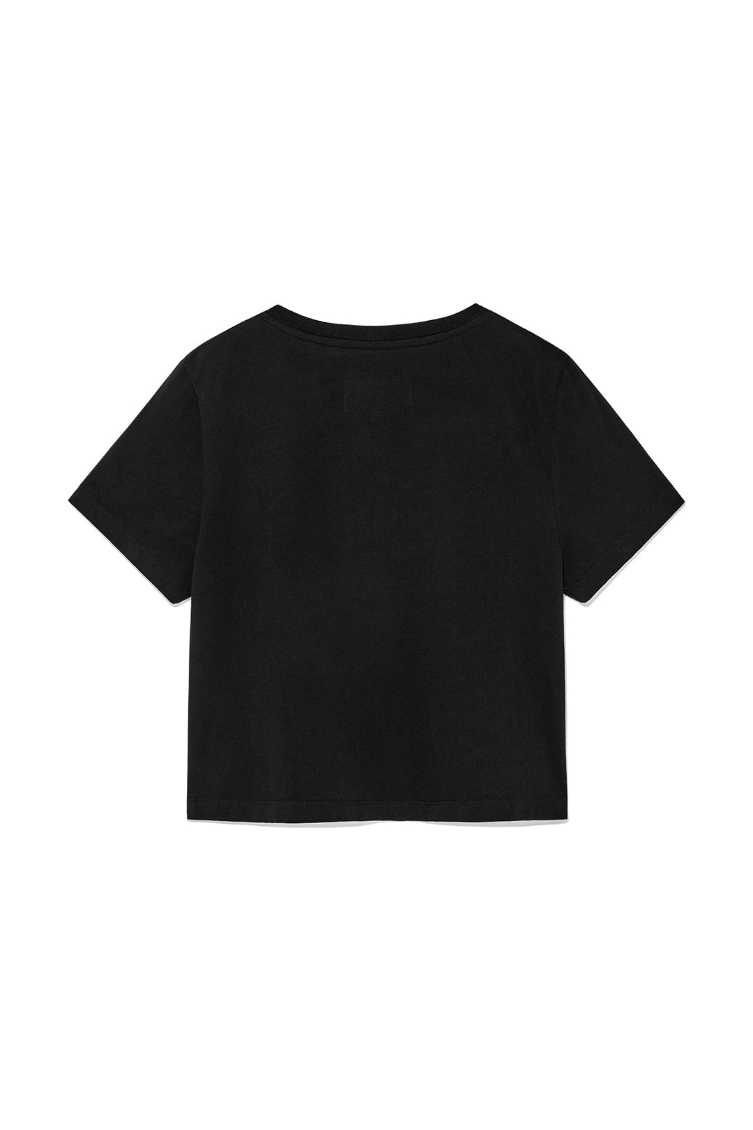 Matin Kim Unbalance Logo Crop Top — Black