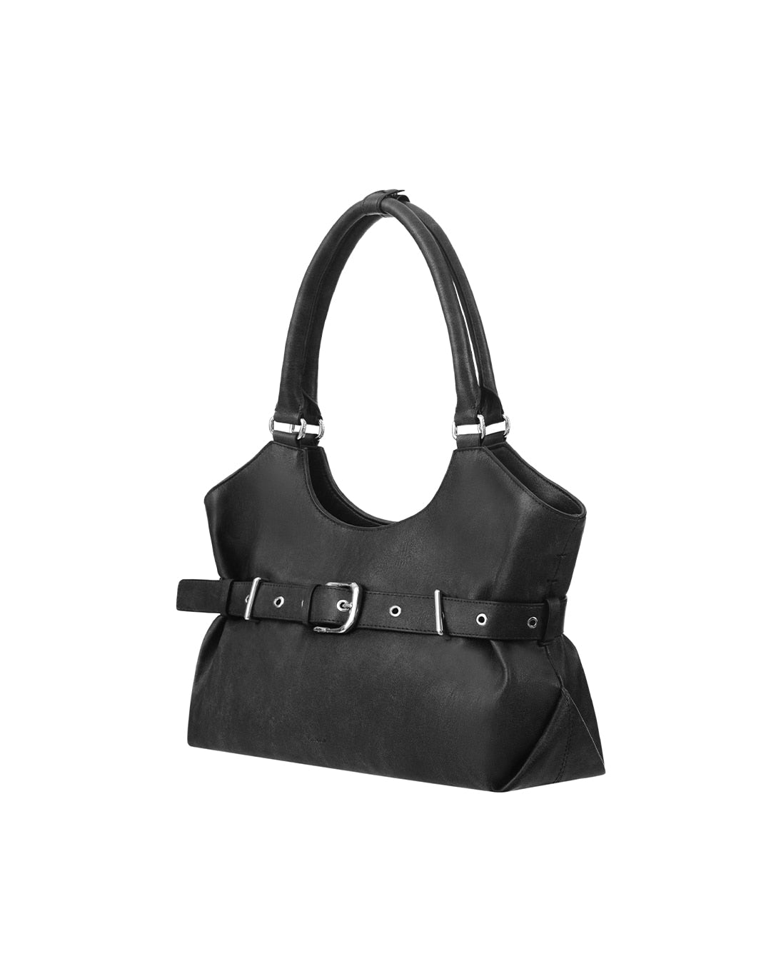 Stand Oil Lene Bag · Wrinkled Leather Crossbody — Black