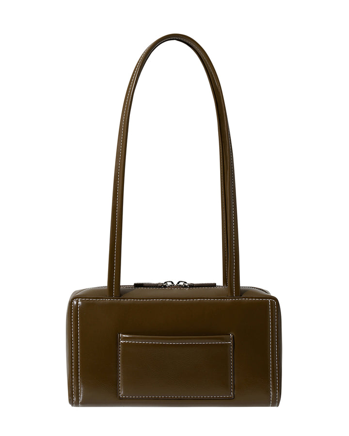 Stand Oil Post Bag — Square Box Shoulder Bag — Stitch Mocha