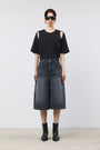 KIMMATIN Shoulder Hole Half Sleeve Top — Black