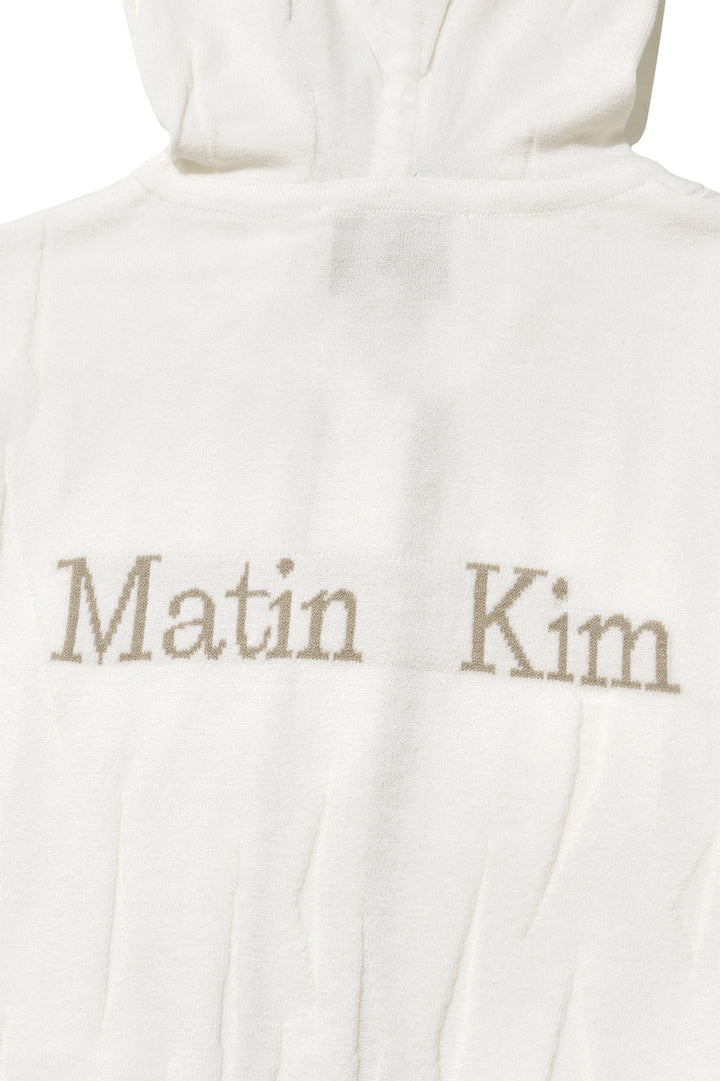 Matin Kim Wrinkle Hoody Button Knit Vest — Ivory