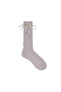 Matin Kim Ribbon Point Crew Socks — Light Grey