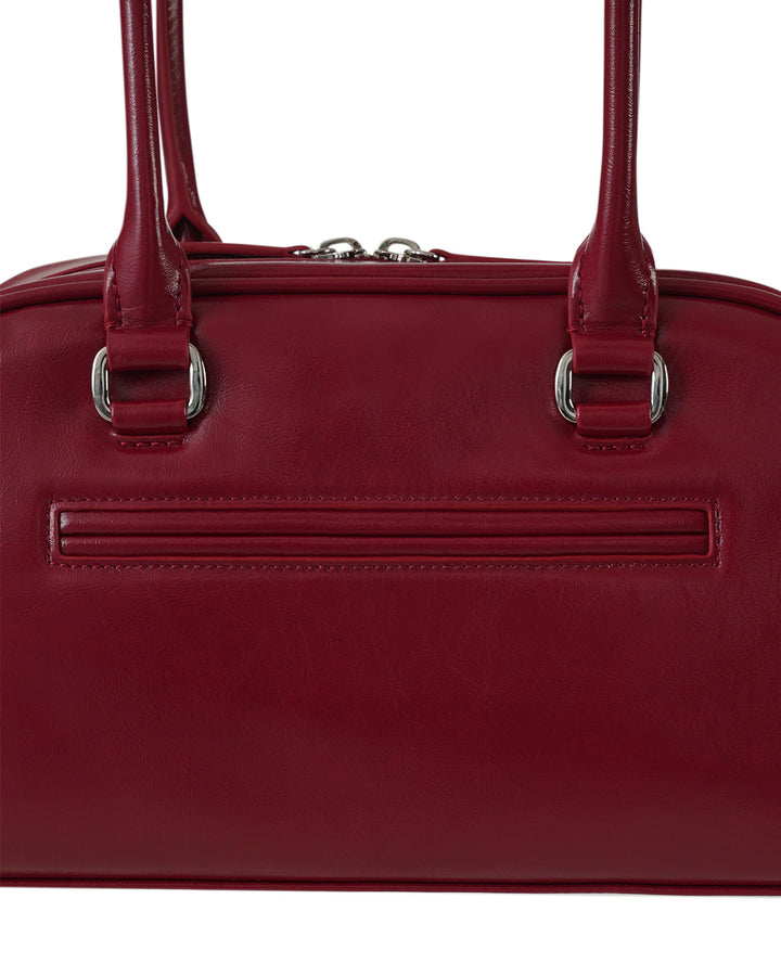 Stand Oil Chubby Bag — Glossy Bowling Crossbody — Red wine