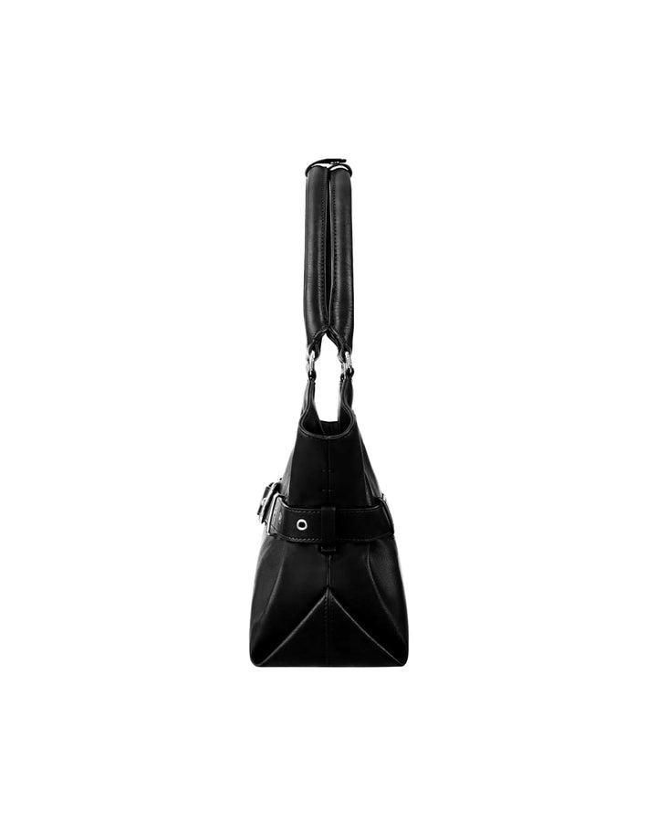 Stand Oil Lene Bag · Wrinkled Leather Crossbody — Black