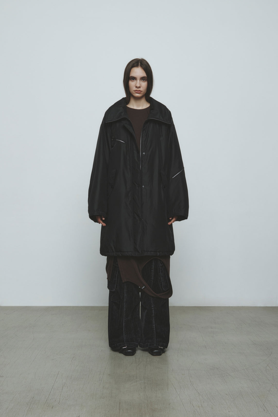 KIMMATIN Highneck Oversize Padded Jumper — Black