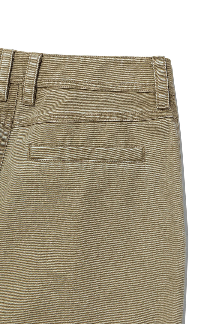Matin Kim Side Pocket Point Midi Skirt — Khaki