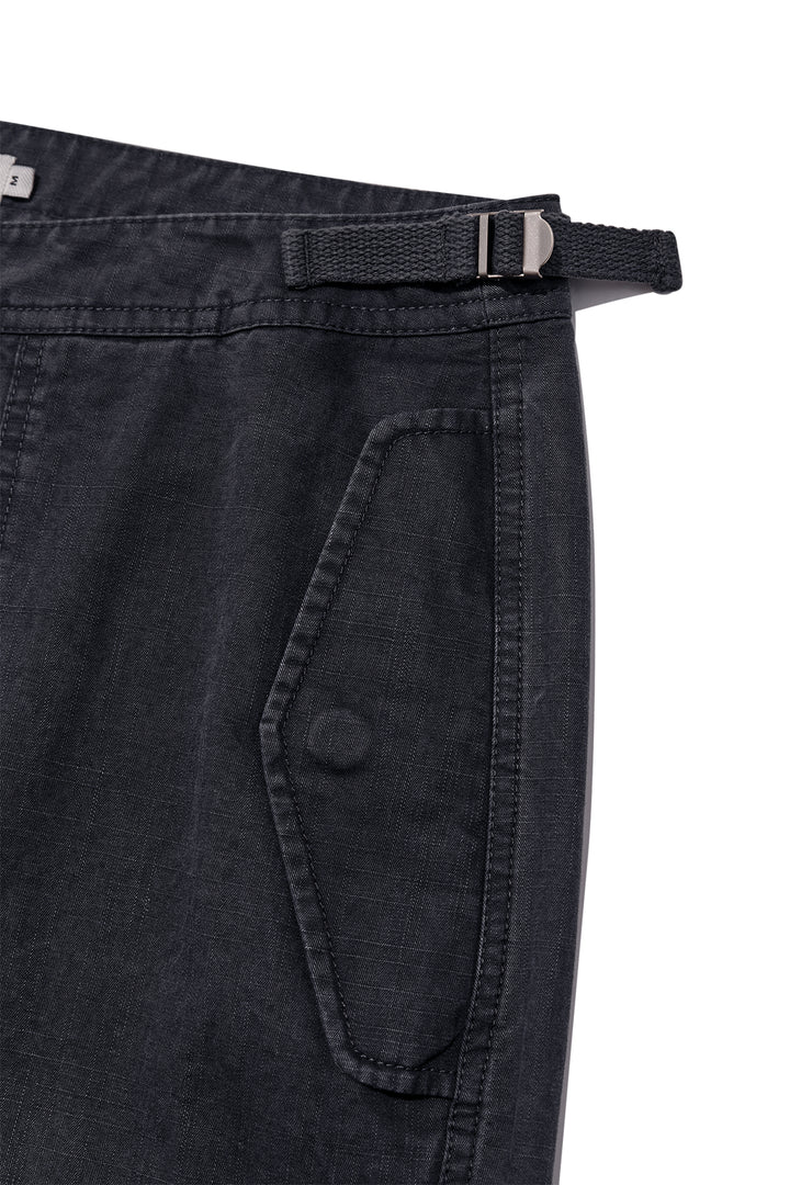 Matin Kim Patch Point Washed Cotton Pants — Charcoal