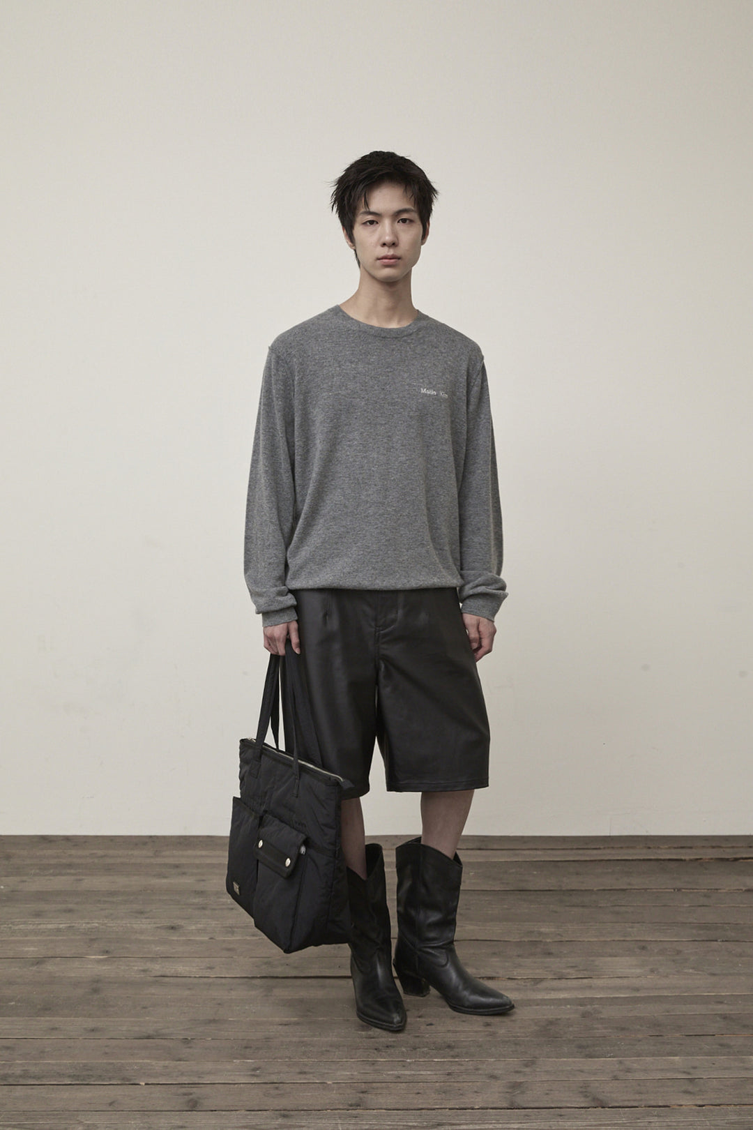 Matin Kim Cashmere Blended Round Knit — Gray